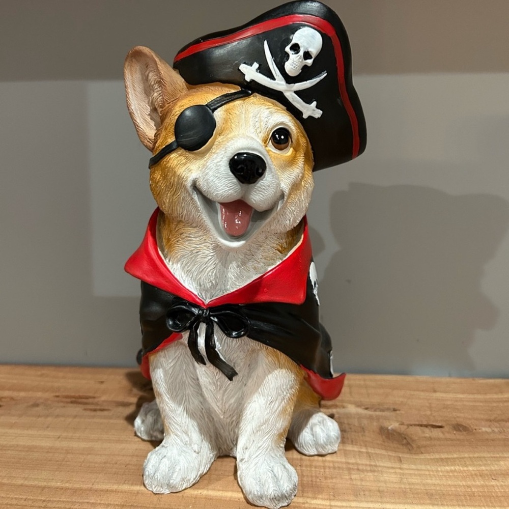 NEW Toil and Trouble TJ Maxx Pirate Corgi Statue
